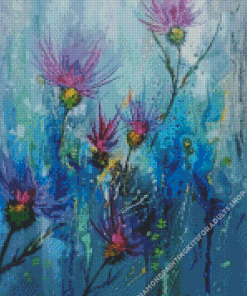 Abstract Thistle Field Diamond Painting