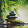 Bamboo And Stones Art Diamond Painting