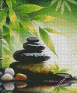 Bamboo And Stones Art Diamond Painting