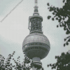 Black And White Berliner Fernsehturm Diamond Painting