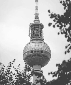 Black And White Berliner Fernsehturm Diamond Painting