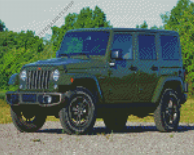 Dark Green Jeep Diamond Painting