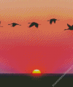 Geese Fly Diamond Painting