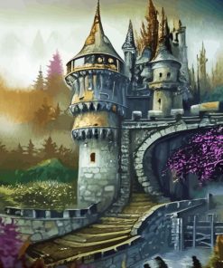 Medieval Castle In The Forest Diamond Painting