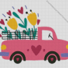 Pink Flower Truck Diamond Painting