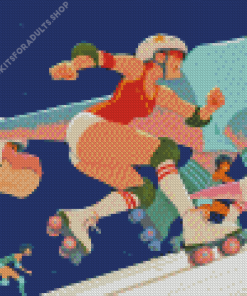 Roller Derby Players Diamond Painting