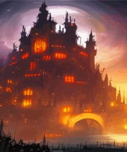 Fantasy Moonlight Castle Diamond Painting