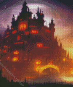 Fantasy Moonlight Castle Diamond Painting