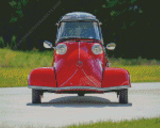 Red Vintage Bubble Car Diamond Painting