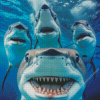 Sharks Underwater Selfie Diamond Painting