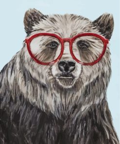 Bear With Glasses Diamond Painting