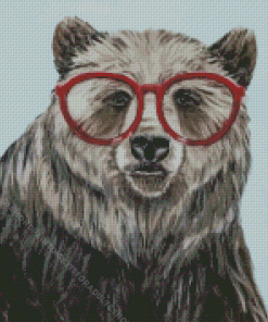 Bear With Glasses Diamond Painting