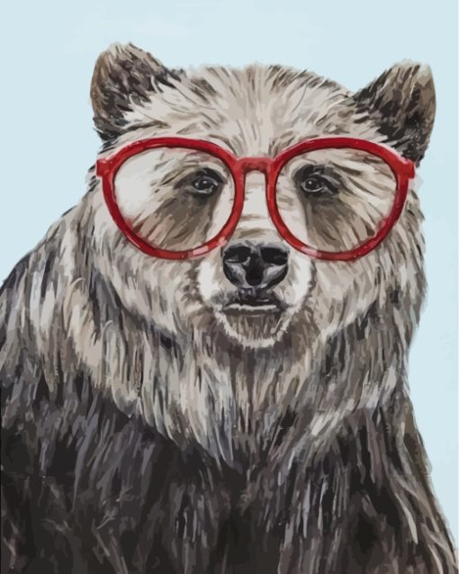 Bear With Glasses Diamond Painting