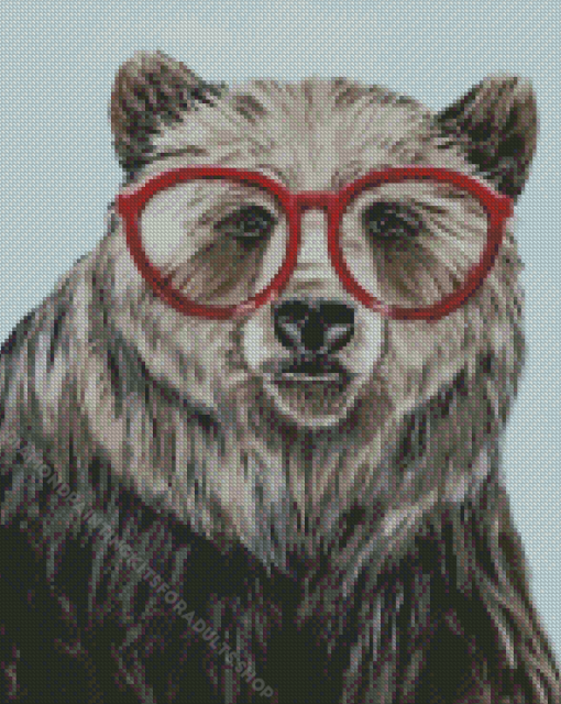 Bear With Glasses Diamond Painting