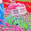 Bike In Tulips Field Diamond Painting