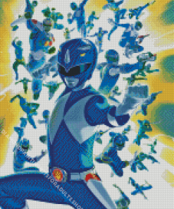 Blue Power Ranger Superhero Diamond Painting