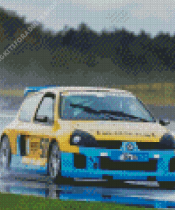 Blue And Yellow Renault Clio Sport Diamond Painting