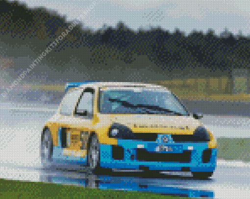 Blue And Yellow Renault Clio Sport Diamond Painting