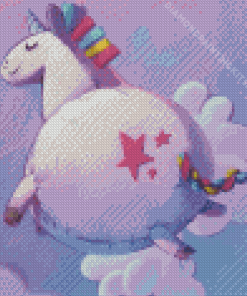 Cartoon Fluffy Unicorn Diamond Painting