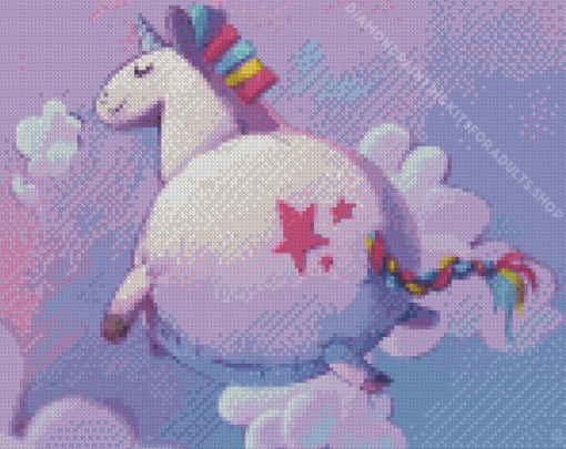 Cartoon Fluffy Unicorn Diamond Painting