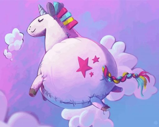 Cartoon Fluffy Unicorn Diamond Painting