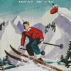 Chamonix Skiing Vintage Poster Art Diamond Painting