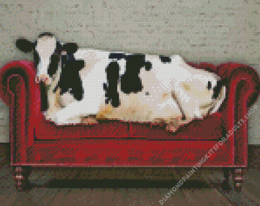 Cow On Sofa Diamond Painting