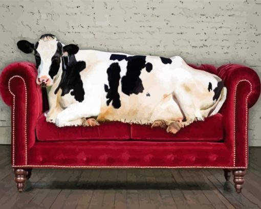 Cow On Sofa Diamond Painting