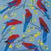 Crimson Rosella Birds Family Diamond Painting