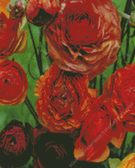 Dead Ranunculus Flowers Diamond Painting