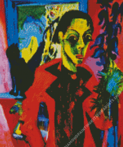 Ernst Ludwig Kirchner Self Portrait with Cat Diamond Painting