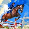 Horse Rider Jumping Diamond Painting