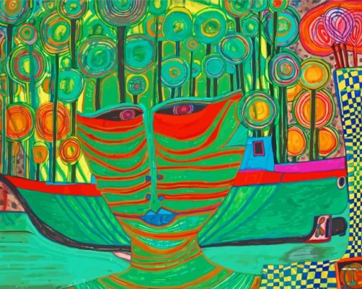 Hundertwasser Columbus Rainy Day In India Diamond Painting