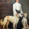 Lady And Borzoi Dogs Diamond Painting