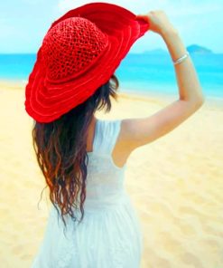 Lady With Red Hat Diamond Painting