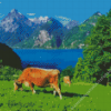 Lake Lucerne Cows Diamond Painting