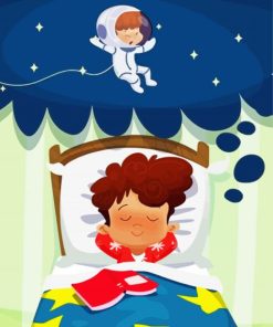 Little Boy Dreaming of Astronaut Diamond Painting