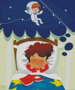 Little Boy Dreaming of Astronaut Diamond Painting