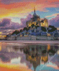 Mont. Saint Michel Sunset Diamond Painting