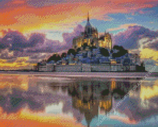 Mont. Saint Michel Sunset Diamond Painting