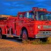 Old Fire Truck Diamond Painting