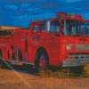 Old Fire Truck Diamond Painting