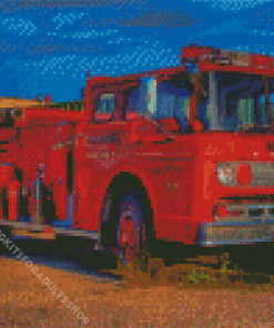 Old Fire Truck Diamond Painting