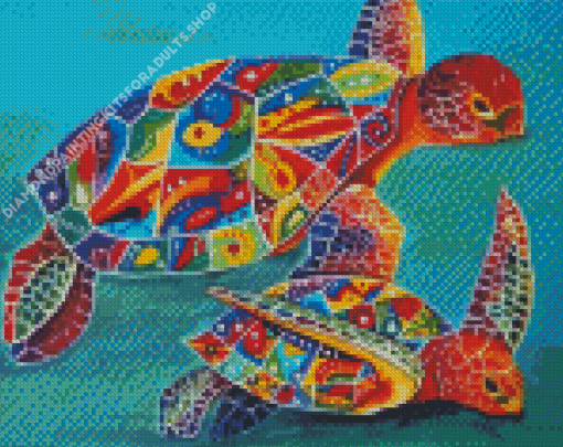 Pop Art Turtles Diamond Painting