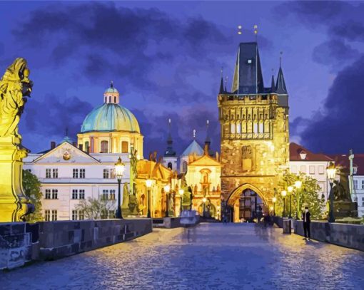 Prague St Charles Bridge Diamond Painting