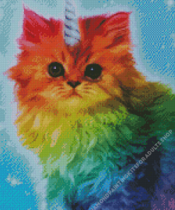 Rainbow Unicorn Cat Diamond Painting