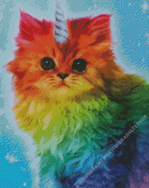 Rainbow Unicorn Cat Diamond Painting