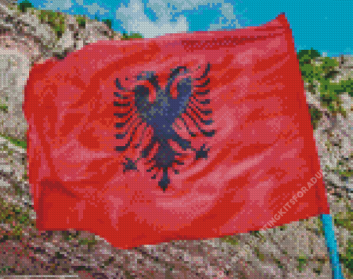 The Albanian Flag Diamond Painting