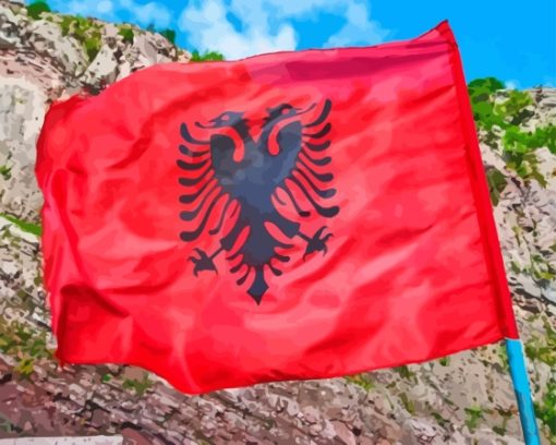 The Albanian Flag Diamond Painting