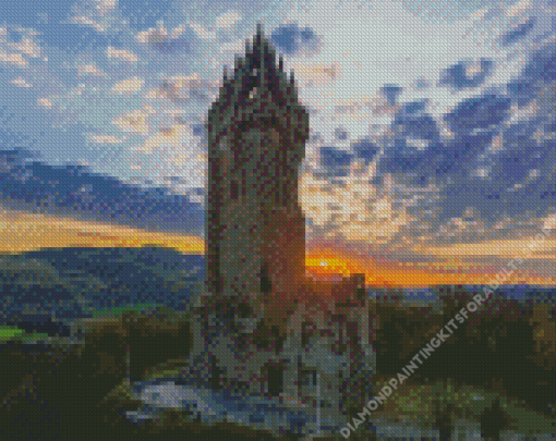 Wallace Monument Stirling Sunset Diamond Painting